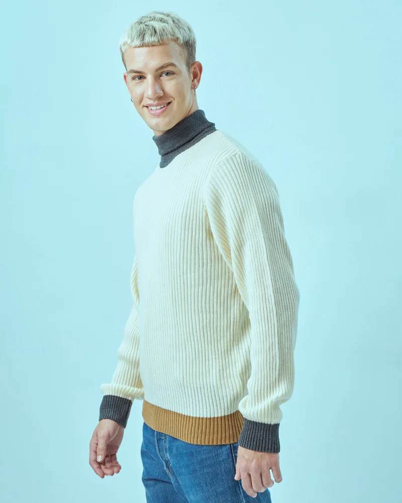 بيواكوف Men's Gardenia Flatknit Sweater